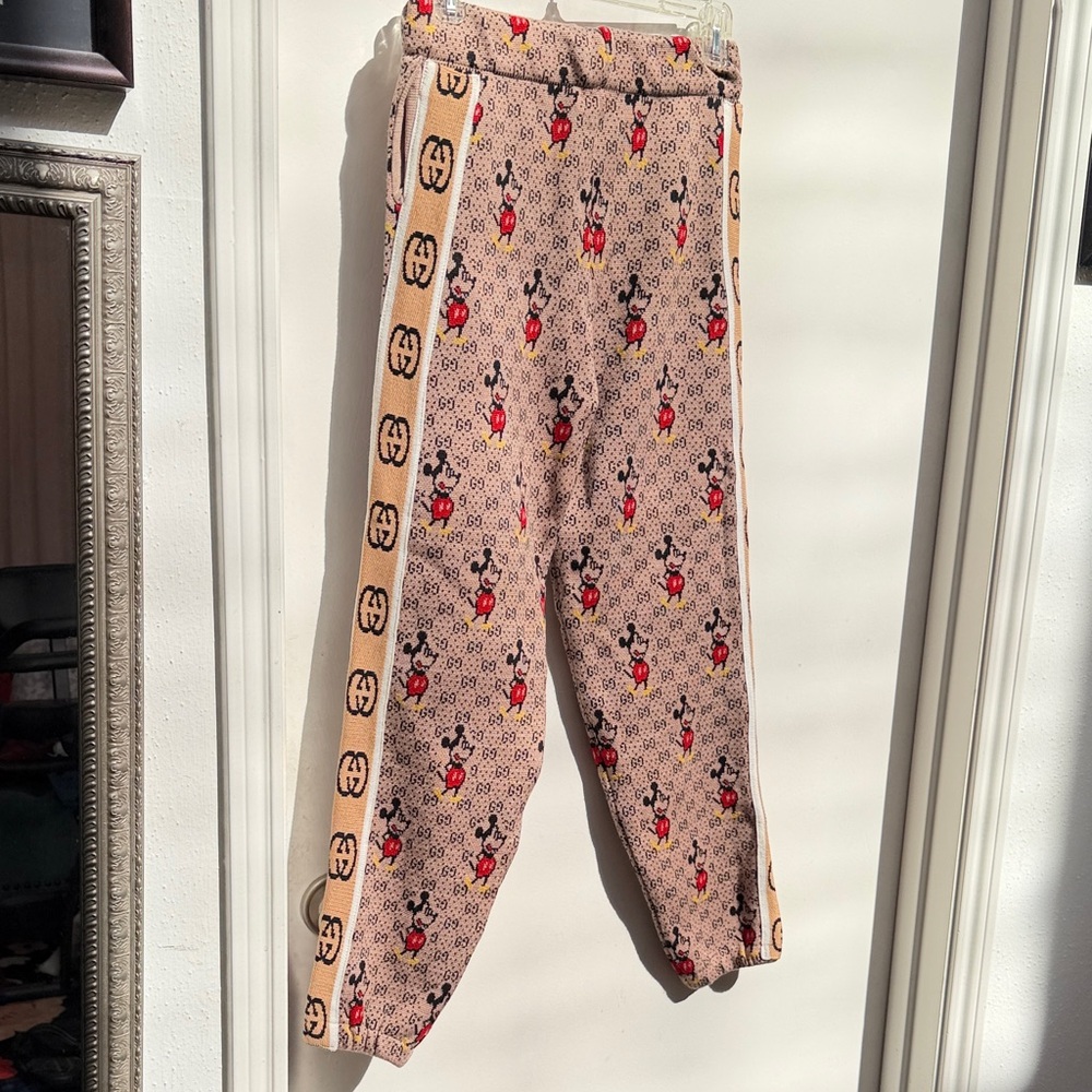 Mickey Mouse Gucci Design Tracker Pants Super Thick Warm Fabric Unmarked! XS/S - Picture 9 of 12